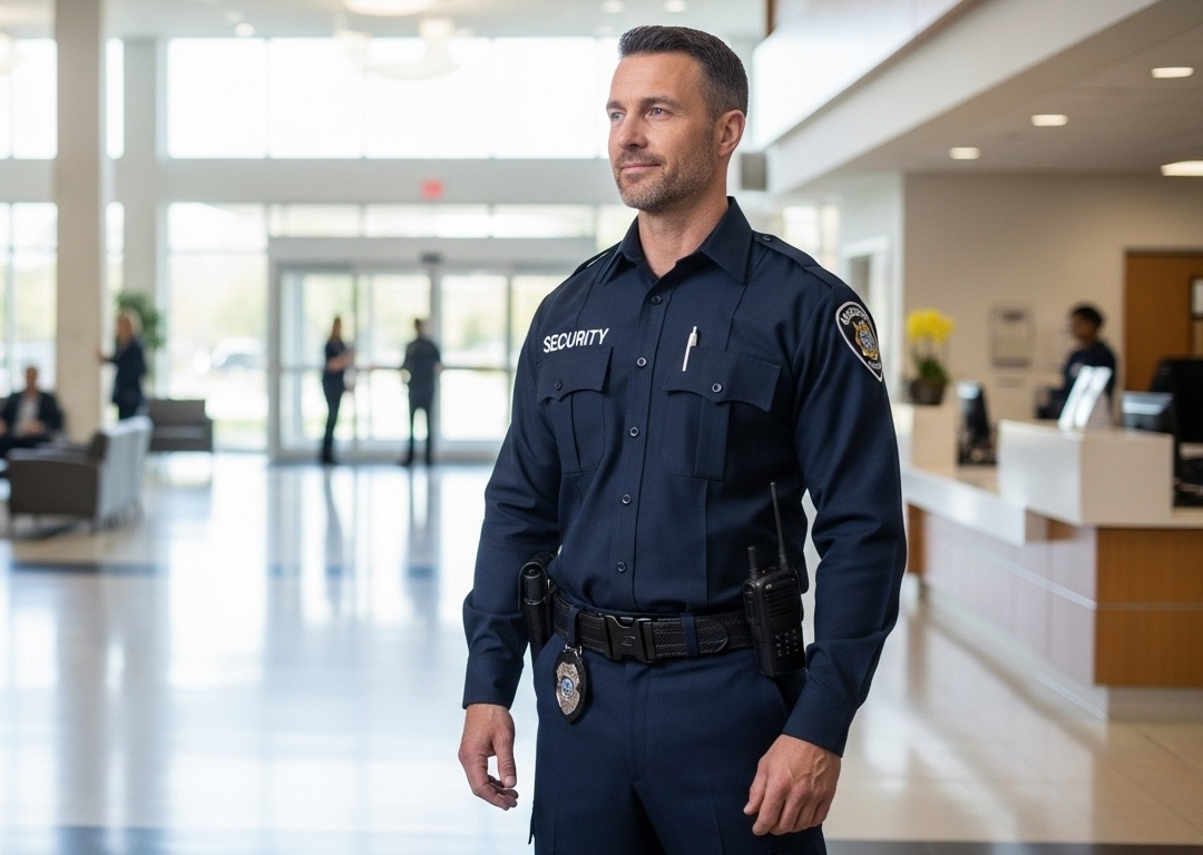 A healthcare security guard