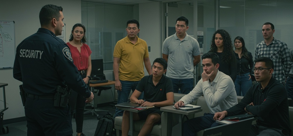 An active shooter training session