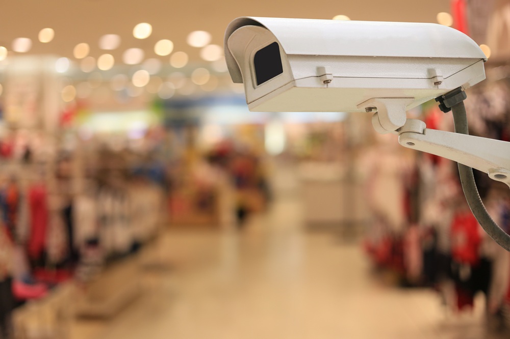 CCTV cameras in retail store.